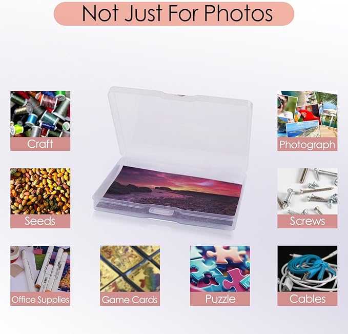 Photo Storage Box 5" x 7", Extra Large Photo Organizer Storage Container with 18 Inner Case, Seed Organizer Craft Storage Box Pictures, Arts, Crafts, Sewing, Stickers, Seeds, Office Supplies