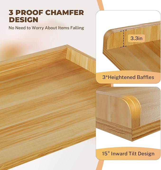 FAHKNS Washer Dryer Countertop - Wood Laundry Washer Dryer Topper with Anti-Slip Mat, 54" Width Waterproof Laundry Room Organization, Light & Save Space, Oak