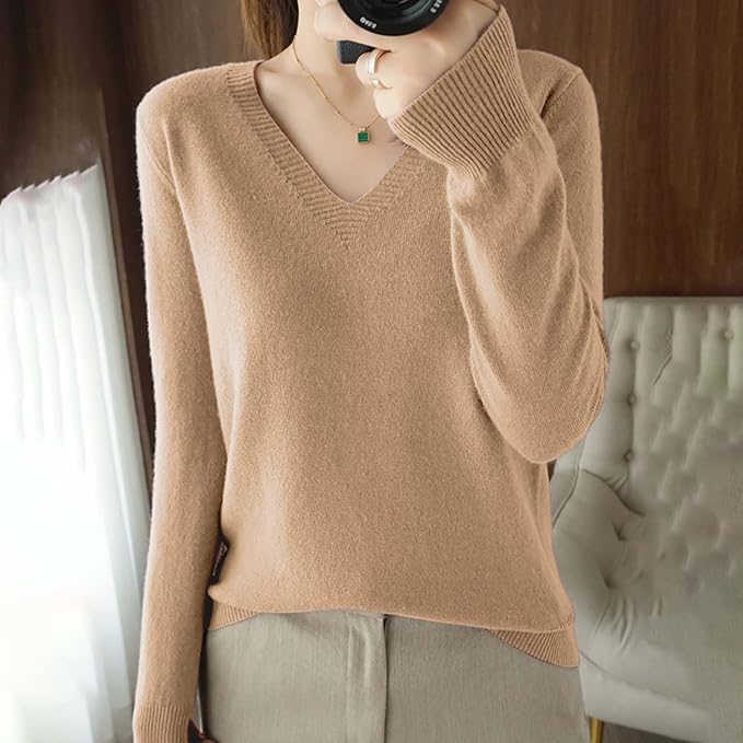 Merino Wool Cashmere Sweaters for Women 2025 Oversized Soft Sweater Long Sleeves Casual Loose Pullover Knitted Tops