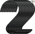 Dreecy 10 Pack 5 Inch S Hooks for Hanging Plants, Heavy Duty Metal Black Rubber Coated Non-Slip Closet Hooks for Hanging Jeans, Clothes, Purse, Jewelry, Pot, Pans, Cups