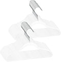 20-Pack Kids Glitter Clothes Hangers – Sparkly Non-Slip 12.5in (32cm) Slim Hangers for Nursery Closet Organization, Silver Glitter with Matching Hook