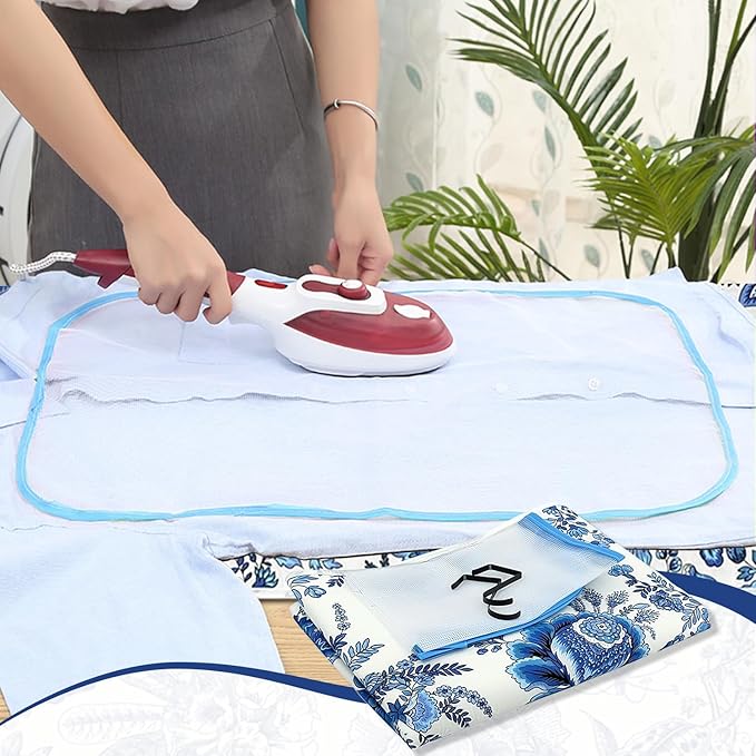 Portable Ironing Mat - 3mm Heat Resistant Padding with 2 Hooks + 1 Insulating Pad for Table or Bed Steam Pressing | Quilting & Travel Blanket Ironing Board Alternative