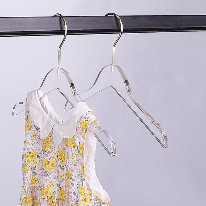20 Pack Clear Acrylic Children's Hangers for Kids, Baby, Toddler, Infant Clothes Closet - Premium