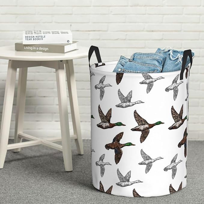 Laundry Basket Room Decor,Round Laundry Hamper Waterproof Dirty Clothes Hamper Collapsible Laundry Baskets With Handles,Toy/Clothes Storage Basket For Home Dorm Bathroom Decor