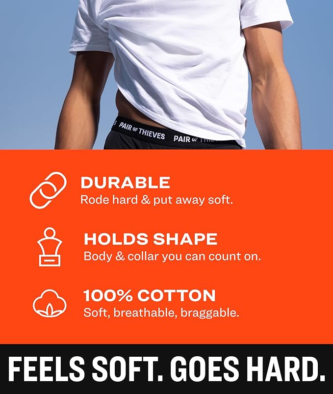 Pair of Thieves Men Super Soft Crew Neck | T-Shirt for Men | Breathable, Tagless Performance Cotton Blend | All-Day Wear
