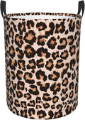 Cheetah Print Round Laundry Hamper Leopard Animal Skin Storage Basket Toys Clothes Organizer Bin For Home Bathroom Bedroom Dorm Nursery, 38l