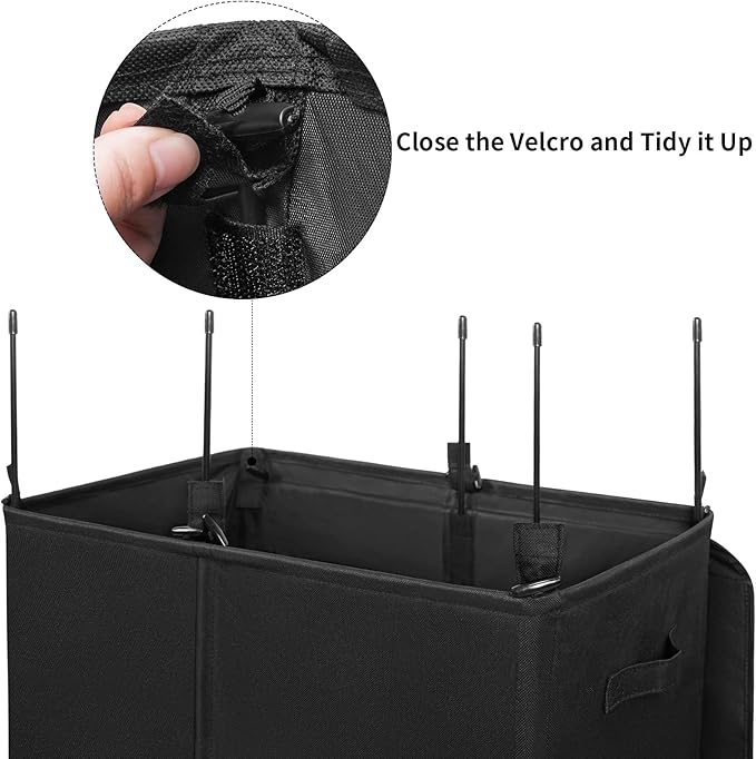 WOWLIVE 140L Double Laundry Hamper with Lid and Removable Laundry Bags, Large Dirty Clothes Hamper 2 section Collapsible Laundry Basket Dorm Room Storage for Bedroom, Bathroom, College,Black