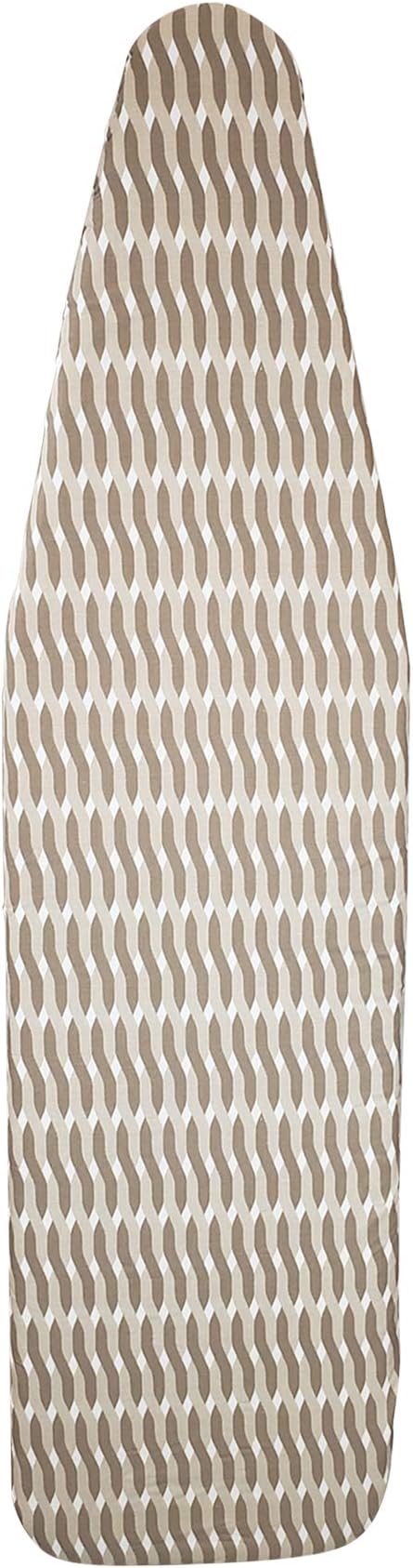 HOMZ 1915078 Premium Standard Width Ironing Board Cover and Pad, Taupe/Brown/White Pattern