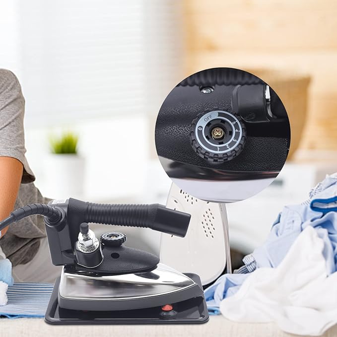 Professional Steam Iron, 110V 1200W Industrial Electric Steam Iron Gravity Feed Iron with 0.79gal Water Tank 5-Speed Regulation 140~428℉ for Clothes, Variable Fabric