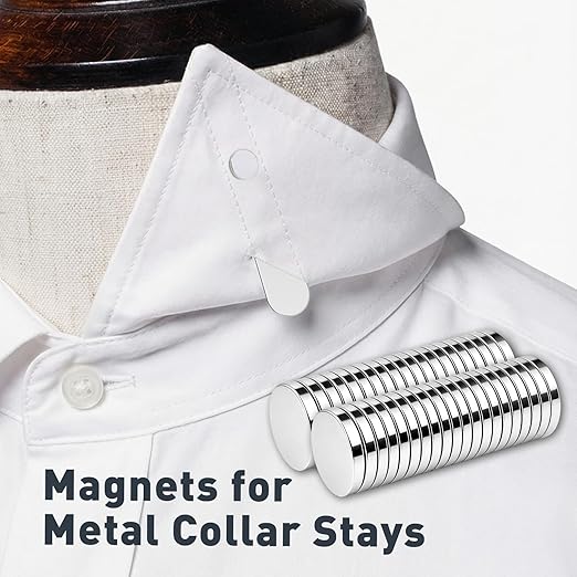Collar Stay Magnets, Strong Neodymium Magnet for Collar Stays, Nickel-Plated Rust-Resistant Metal Magnets Gift Box(Silver, 80Pcs)