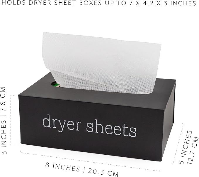AuldHome Design Farmhouse Dryer Sheet Dispenser (Black); Countertop Enamelware Fabric Softener Sheet Holder for Laundry Room