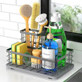 Kitchen Sink Caddy Organizer, [Stay-Dry Anywhere & No Drainage Needed] Sponge Holder for Kitchen Sink Countertop,Stainless Steel with Rust-Resistant Coating-10.24" L x 6.5" W x 5.83" H