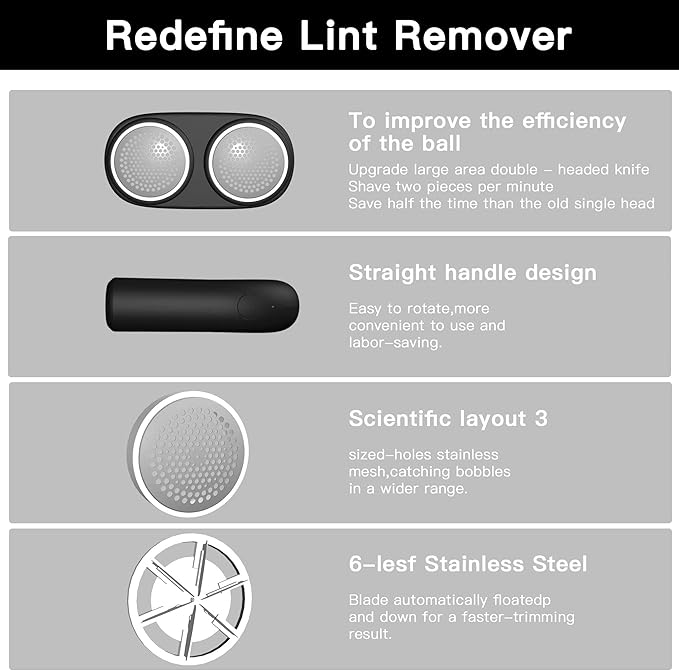 Fabric Shaver and Lint Remover, 7 Pieces, Electric Sweater Shaver to Remove Pilling Fuzz Remover, Remove Clothes Fuzz, Lint Balls, Pills, Bobbles