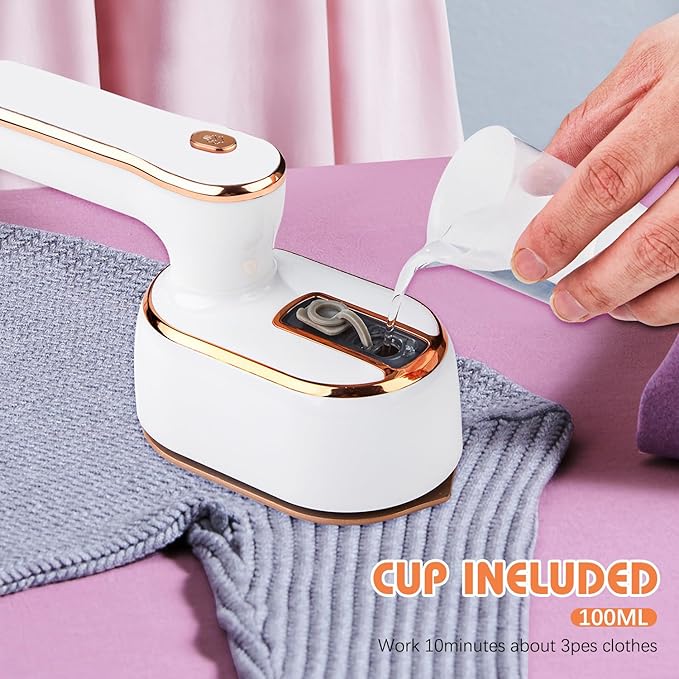 Handheld Steamer for Clothes, Mini Steamer Iron for Clothes, Portable Foldable Travel Steamers With Dry and Wet Ironing, Suitable for Most Types of Fabrics