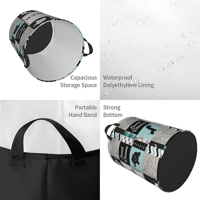 Jungle Cute Animal Personalized Laundry Hamper Custom with Name Collapsible Waterproof Storage Basket with Handles for Bedroom Decor Gift.
