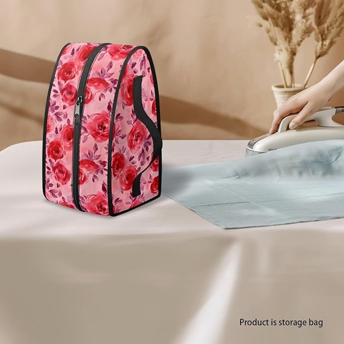 Red Rose Iron Carrying Storage Bags for Travel or Storage Protective Carrying Bags Full Size Iron Tote Bag Fits Most Travel Size Irons