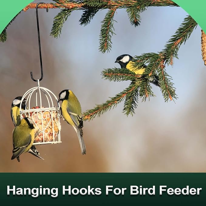 16 inch 8 Pack Extra Large S Hooks Heavy Duty Long S Hook for Hanging Plant, Hooks for Tree Branch,Bird Feeder,Pots and Pans Closet Garden Pergola Indoor Outdoor X-Large Hook