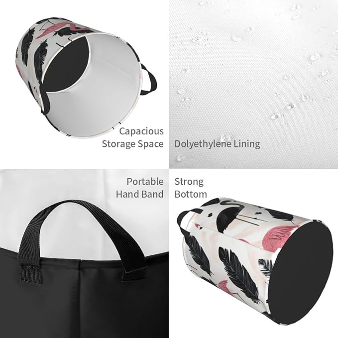 Flamingo Print Laundry Basket For Storage Bins Gift Baskets Bedroom Clothes Hamper