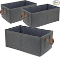 Pack of 3 Large Capacity Storage Bins Closet Organizer System, Sturdy Foldable Storage Boxes for Organizing Clothing, Sheets, Toys, Books - Shelf Organizer Shelves Basket Storage Bin