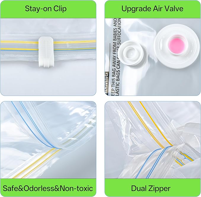 Travel Vacuum Storage Bags with Cordless Rechargeable Pump, Space Saver Compression Packing Seasonal Seal Bag for Clothing Bedding Blanket Pillows (15 Combo+Wireless Pump)