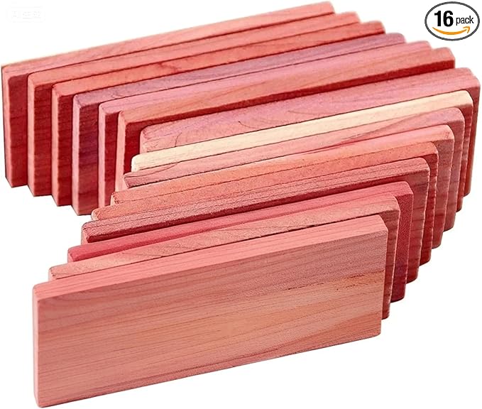 Cedar Blocks for Closet Storage 16Pcs, Red Ceder Blocks Cedar Planks Chips for Closet Drawers 100% Natural Wood Chips