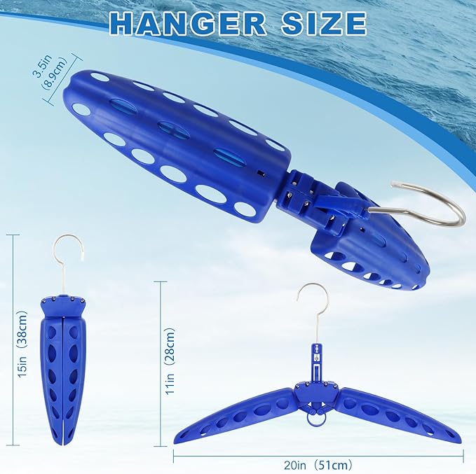 Wetsuit Hanger, Gimilife Surfing & Scuba Diving Accessory, Perfect to Dry Wetsuit Drysuit Life Jacket or BCD, Quick Dry Foldable & Vented Dryer for Wetsuite Dry Suit（1 PCS ）