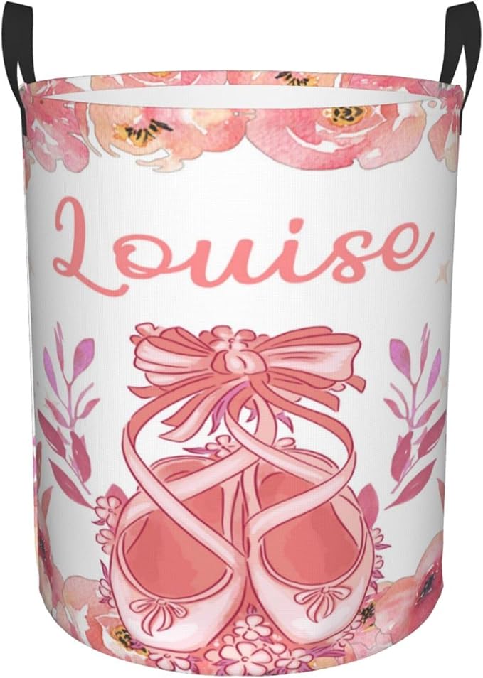 Personalized Dance Laundry Basket For Baby Kids Boys Girls Adult Custom Hamper Basket With Name For Bathroom Bedrooms Collapsible Baby Laundry Basket, Dirty Clothes Hamper With Handles