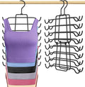 2Pcs Tank Top Hangers Space Saving Hanger Organizer Bra Hangers for Closet Organizer 360° Rotating Metal Closet Organizers and Storage Lingerie for Cami Bras Belts Swimsuits Lingeries Black