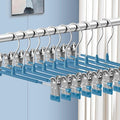 14Inch 30PACK Pants Hangers with Clips Adjustable Skirt Hangers for Women Metal Non-Slip Trousers Hanger Heavy Duty Space Saving Clothes Hanger for Shorts,Jeans,Blue
