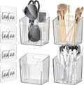 4 Pack Wall Organizers and Storage - Clear Acrylic Cabinet Door Organizer Bins, Adhesive Remote Control Holder, Space-Saving Stackable Wall Storage for Bathroom, Kitchen, Pantry, RV, Dorm, Office