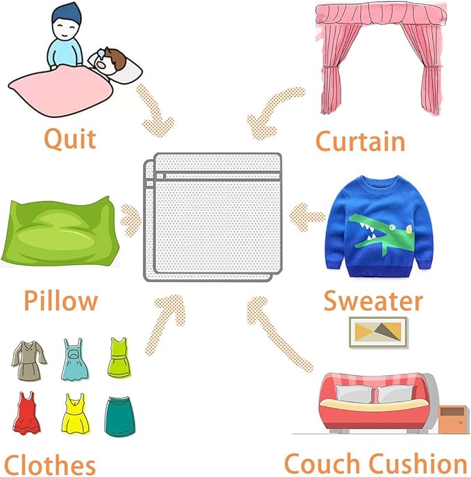 Runtoo 2 Pack 36 x 36 inches Extra Large Laundry Bag Delicates Wash Bags Camp Travel Heavy Duty Zipper Big Net Sweater Curtain Bedding Robes Blanket Jumbo Toys Organizer