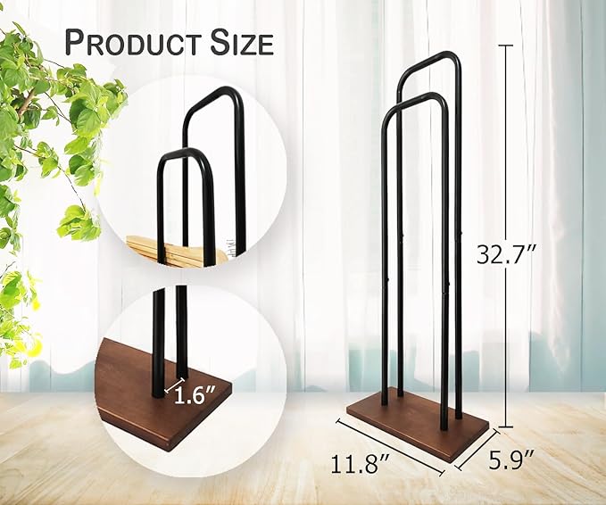 Hanger Stacker, Clothes Hanger Holder Organizer Stand, Portable Hanger Storage Rack, Large Wire and Velvet Hanger Holder for Laundry Room, Commercial Hanger Storage (Black Large - 32.7" H)