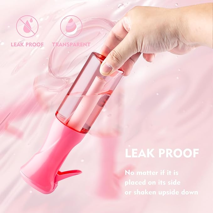 Continuous Spray Bottle for Hair, 2 Pack Pink 6.8oz Mister Spray Bottle, Hair Spray Bottles for Hairstyling, Cleaning, Plants, Pets, Salons & More
