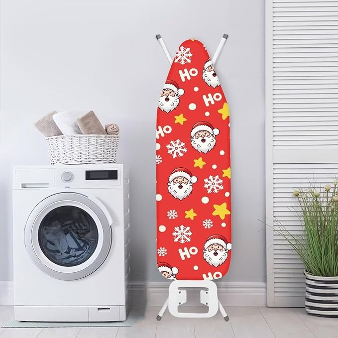 Santa Claus Snowflake Heat Reflective Ironing Board Cover Stain Resistant & Durable Fabric Ironing Covers Fitted 15 x 54 Ironing Boards Halloween Spooky Horror Decoration
