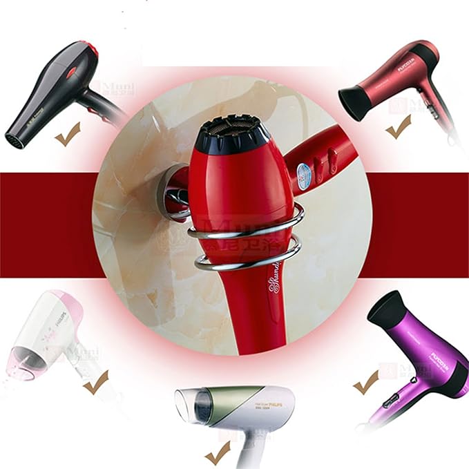 Hair Dryer Holder Stainless Steel Chromed (Silver)