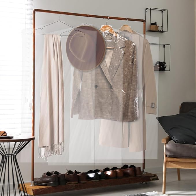 AVLA 50 Pack 71 Inch Clear Garment Bag, Extra Long Plastic Dry Cleaning Bag, Dry Cleaner Hanging Clothes Cover, Dust-proof Transparent Dress Protector Bag for Coat Suit Closet Storage Home Laundry