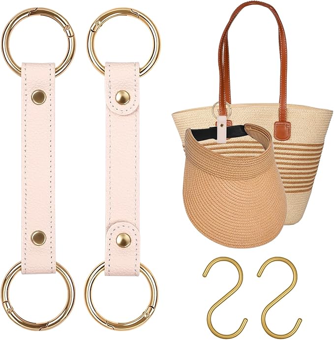 2 Pack Sun Hat and Baseball Cap Rack, Multifunctional Hat Rack, Vacation Traveling Essentials Accessor(B003-Beige)