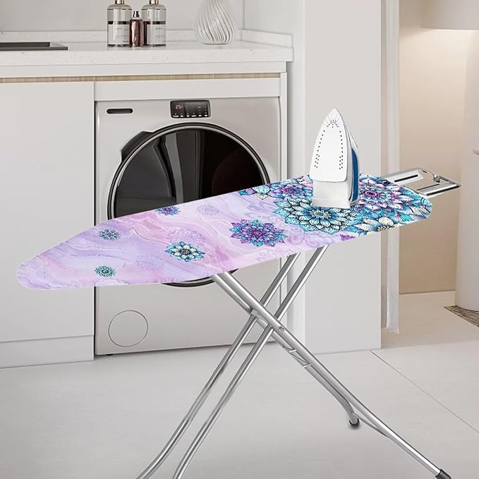 Boho Flowers Durable Iron Board Cover Scorch & Stain Resistant Ironing Board Cover Standard Size with Hook and Loop Fastener Strap Thanksgiving Decor