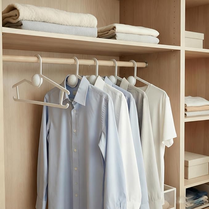20 Pack Aromatherapy Plastic Hangers, Hanger Organizer with Detachable Scent Box, Non-Slip Space Saving Slim Design for Closet, Durable White Clothes Hangers