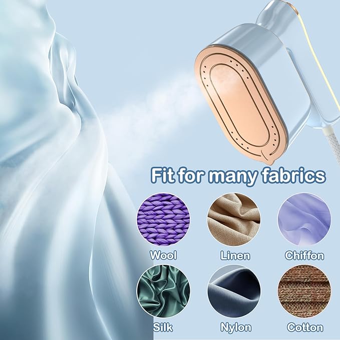 Travel Steamer Iron for Clothes Mini - Portable Ironing Machine Travel Small Size Portable Steamer Travel College Dorm Home Essentials (SkyBlue)