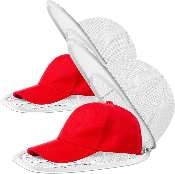 Haiou 2-Pack Hat Washer Cage Hat Washer Compatible with Washing Machine & Dishwasher for Baseball Caps (White)