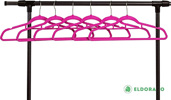 Eldorado Non-Slip Adult Hangers, Multicolor, for Everyday Use Value Packs (Hot Pink, 200)