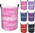 Custom Name Laundry Hamper, Personalized Laundry Basket with Name for Baby Boys Girls, Customized Collapsible Dirty Clothes Hamper Storage with Handles for Bedroom Bathroom Dorm Room Decor