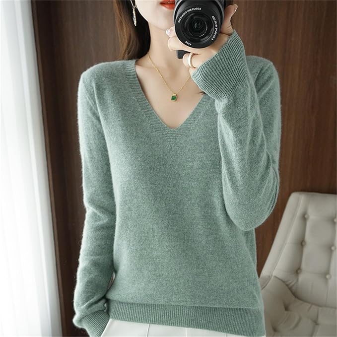 Merino Wool Cashmere Sweaters for Women 2025 Oversized Soft Sweater Long Sleeves Casual Loose Pullover Knitted Tops
