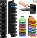Hat Organizer for Baseball Caps, 2 Pack Hold Up to 40 Hats, Hat Rack for Wall Space Saving, Hat Hanger w/Strong Adhesive Hat Storage Holder Display for Closet Door and Wall (Black)