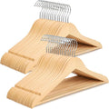 TOPIA HANGER Premium Wooden Hangers 30 Pack, Natural Wood Clothes Hangers, Durable Coat Hanger, 360° Swivel Hook, Non-Slip Shoulder Notches for Strap Dress, Shirt, Pant, Jacket-CT54N30