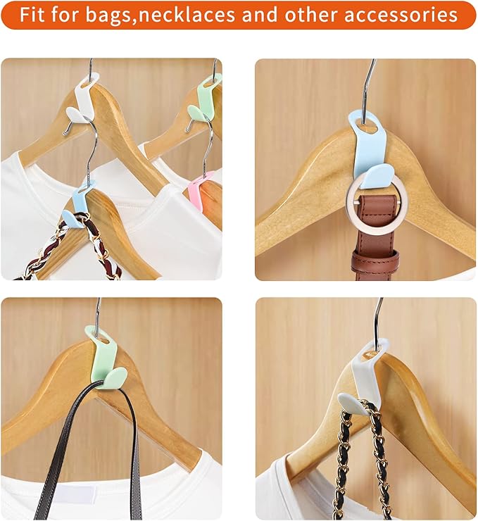 SLMT Space Saving Hanger Extender Hooks 50PCS Clothes Hanger Connector Hooks Closet Organizer for Plastic Hangers