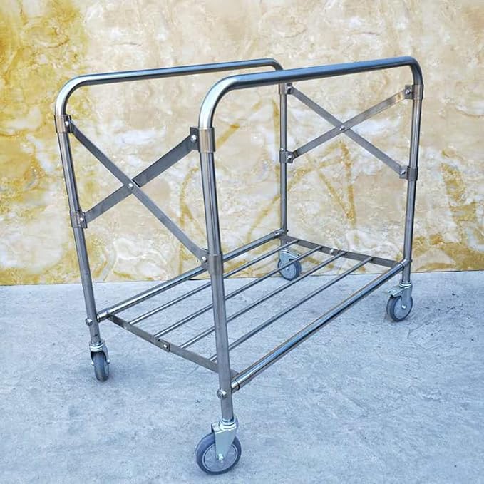 Industrial Laundry Cart with Wheel 12 Bushel (400l) Commercial Collapsible Laundry Hamper Large Heavy Duty Rolling Basket Waterproof Laundry Trucks for Home Organizer Storage