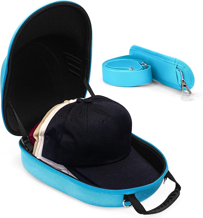 Hat Organiser Protects up to 6 Hats Travel Hat Case with Carry Handle and Adjustable Shoulder Strap for Men and Women for Travel and Home Storage