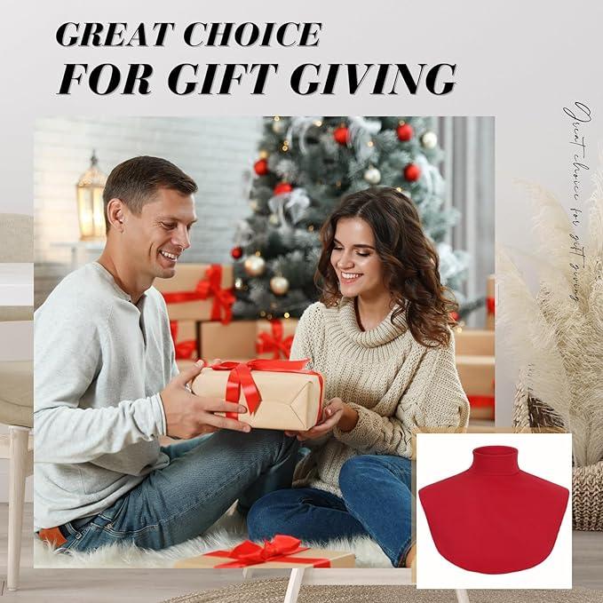 Turtleneck Dickey Extra Large Fake Collar Detachable Dickey Collar Half Mock Turtleneck for Men Women
